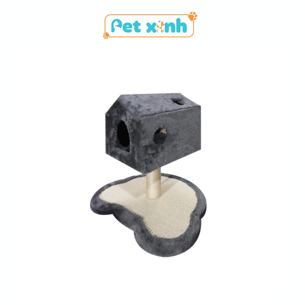 Nhà cây gỗ cho mèo Cattree màu xám