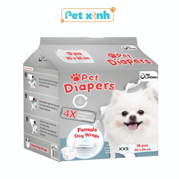 Tã bỉm vệ sinh DIAPERS cho chó mèo size XXS