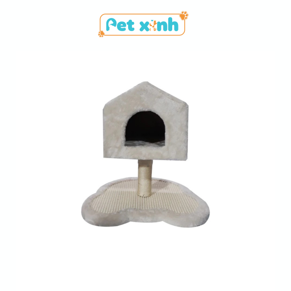 Nhà cây gỗ cho mèo Cattree màu kem
