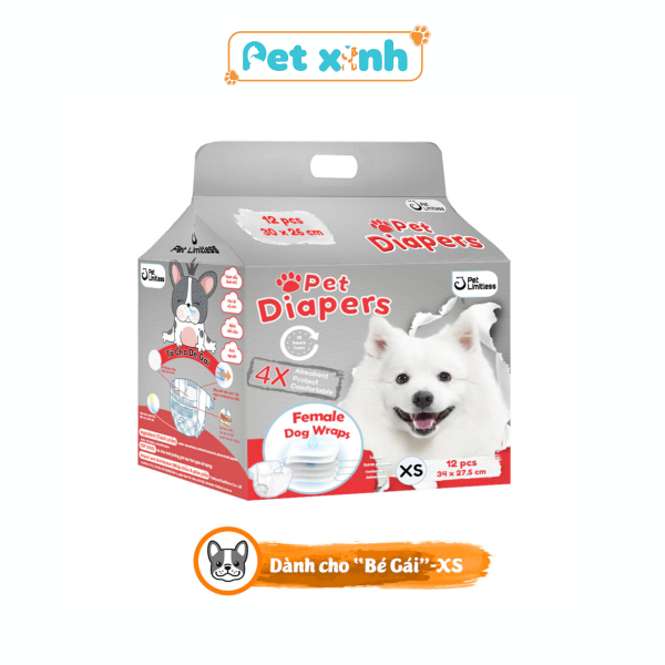 Tã bỉm vệ sinh DIAPERS cho chó mèo size XS