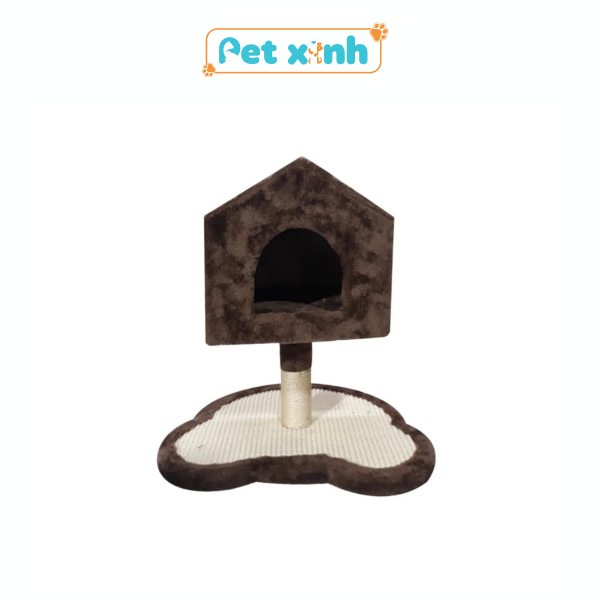 Nhà cây gỗ cho mèo Cattree màu nâu
