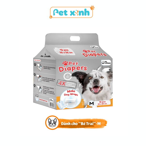 Tã bỉm vệ sinh DIAPERS cho chó đực size M